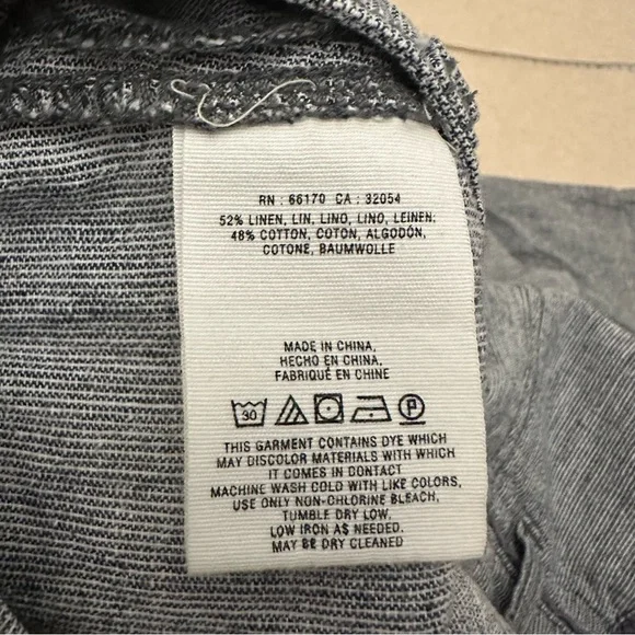 Anthropologie Women’s Pilcro High Rise Blue Linen Wide-Leg Pants Size 8 - Picture 8 of 11